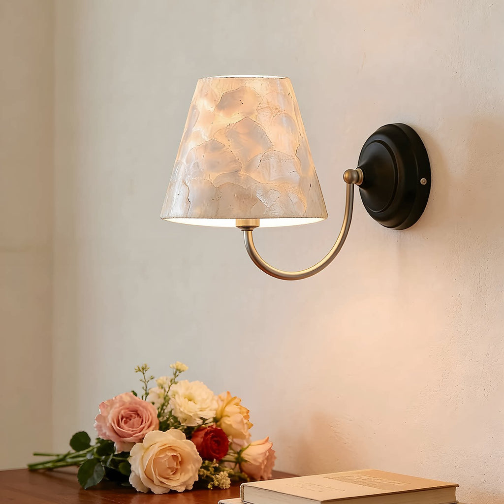 Capiz Shell Two-Tone Iron Wall Sconce