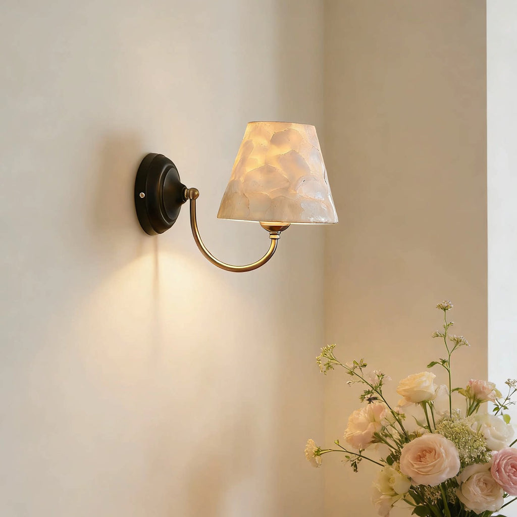 Capiz Shell Two-Tone Iron Wall Sconce