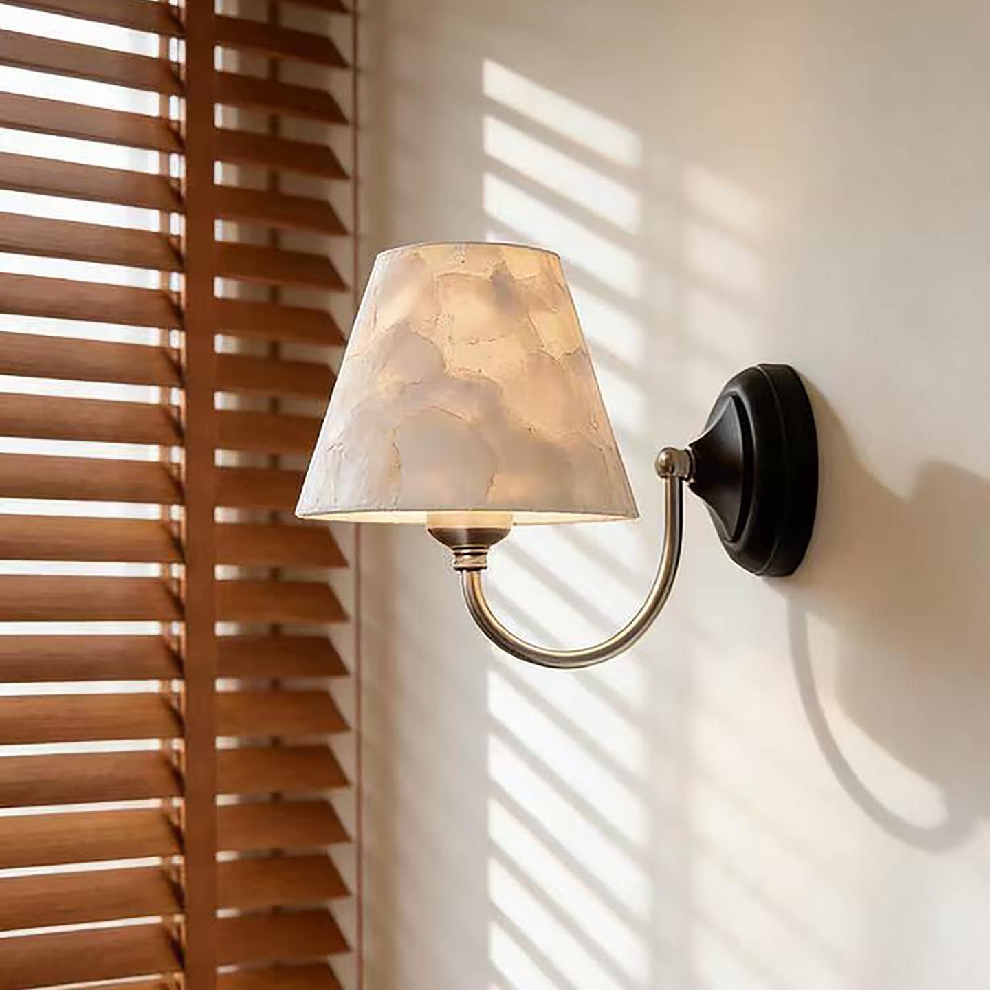 Capiz Shell Two-Tone Iron Wall Sconce