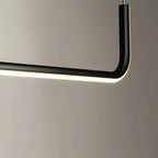 LuxLinea: Modern LED Pendant Light – Linear Metal Lamp in Gold & Black for Dining Room & Living Room