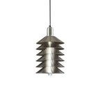 Stacked Conical Tiers Brushed Metal Pendant Light