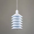 Stacked Conical Tiers Brushed Metal Pendant Light