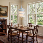 Stacked Conical Tiers Brushed Metal Pendant Light
