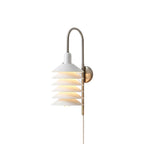 Stacked Conical Tiers Swan-Neck Plug-In Wall Light