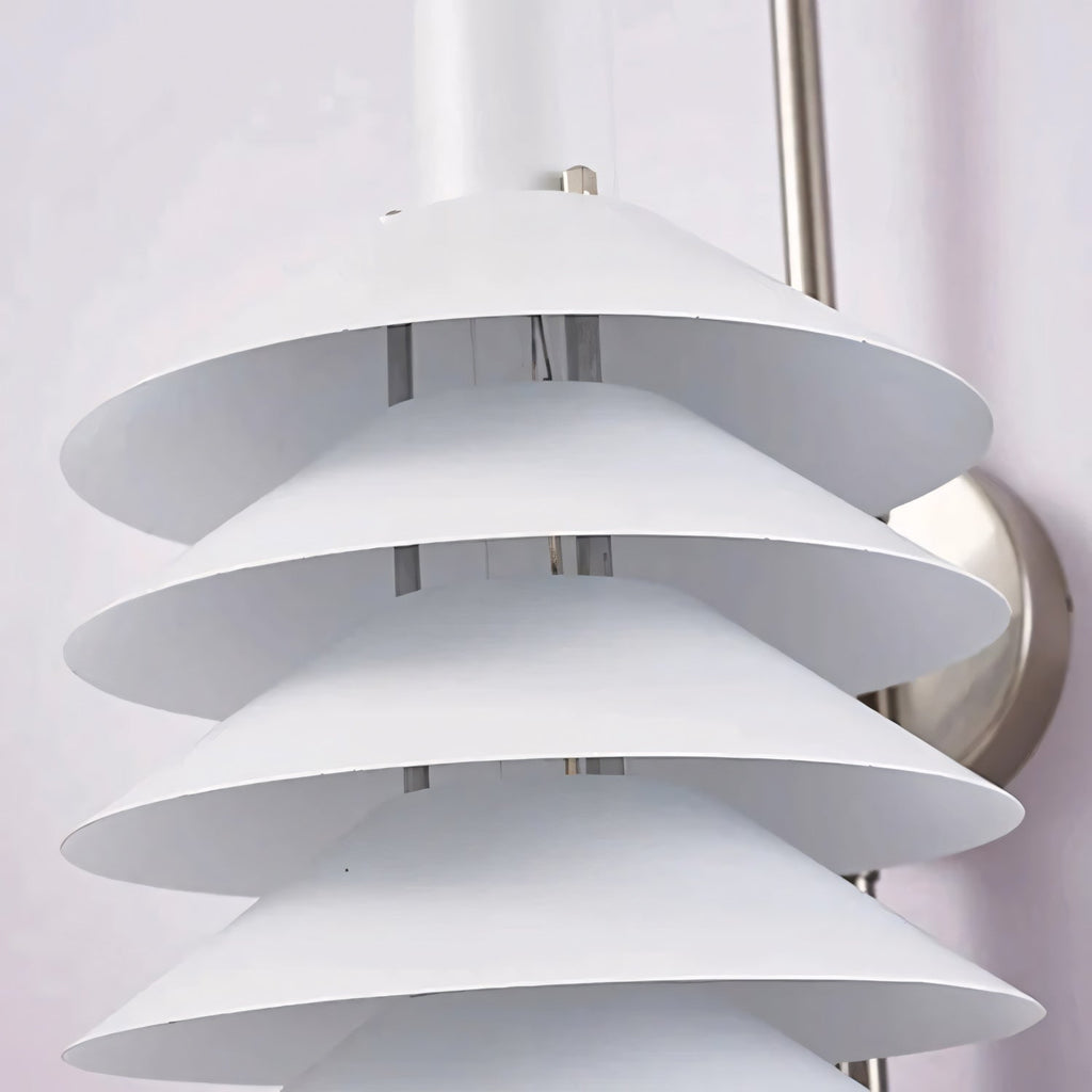 Stacked Conical Tiers Swan-Neck Plug-In Wall Light