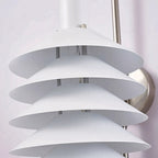 Stacked Conical Tiers Swan-Neck Plug-In Wall Light