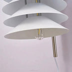 Stacked Conical Tiers Swan-Neck Plug-In Wall Light