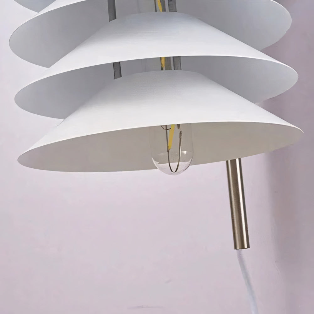 Stacked Conical Tiers Swan-Neck Plug-In Wall Light