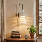Stacked Conical Tiers Swan-Neck Plug-In Wall Light