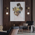 Brushed Brass Capsule Opal Orb Wall Sconce
