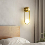 Brushed Brass Capsule Opal Orb Wall Sconce