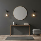 Brushed Brass Capsule Opal Orb Wall Sconce