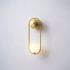Brushed Brass Capsule Opal Orb Wall Sconce