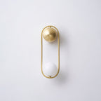 Brushed Brass Capsule Opal Orb Wall Sconce