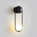 Brushed Brass Capsule Opal Orb Wall Sconce