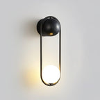 Brushed Brass Capsule Opal Orb Wall Sconce
