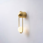 Brushed Brass Capsule Opal Orb Wall Sconce