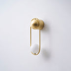 Brushed Brass Capsule Opal Orb Wall Sconce