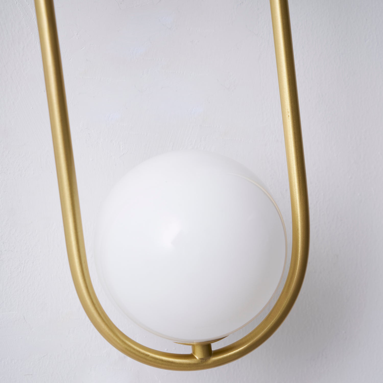 Brushed Brass Capsule Opal Orb Wall Sconce