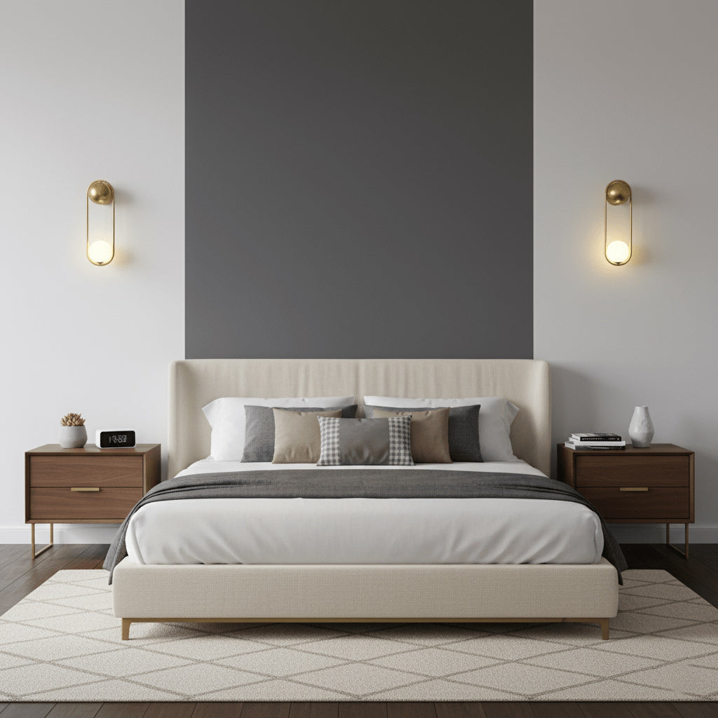 Brushed Brass Capsule Opal Orb Wall Sconce