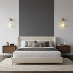 Brushed Brass Capsule Opal Orb Wall Sconce