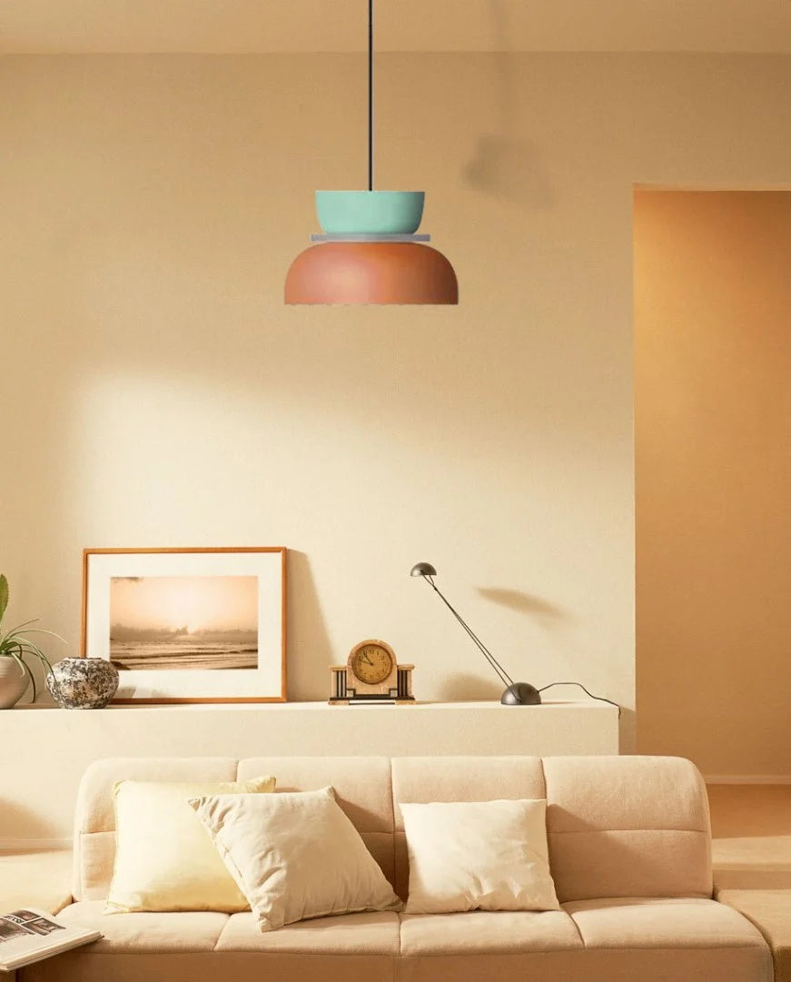 Nordic Macaron Double-Bowl Acrylic Pendant Light