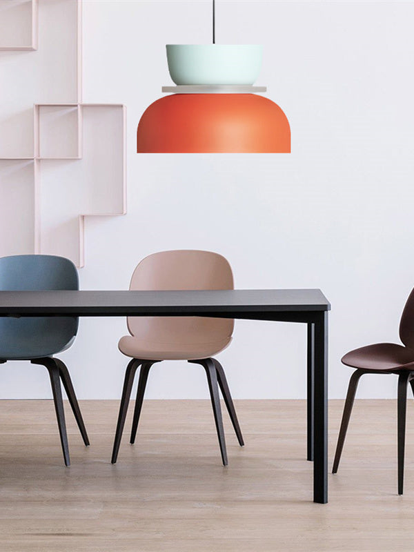 Nordic Macaron Double-Bowl Acrylic Pendant Light