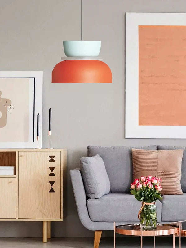 Nordic Macaron Double-Bowl Acrylic Pendant Light