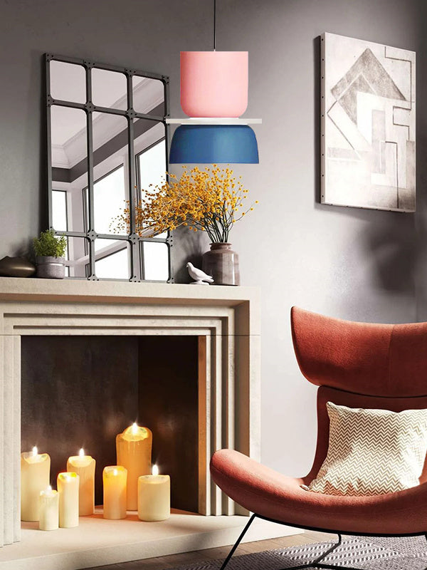 Nordic Macaron Double-Bowl Acrylic Pendant Light