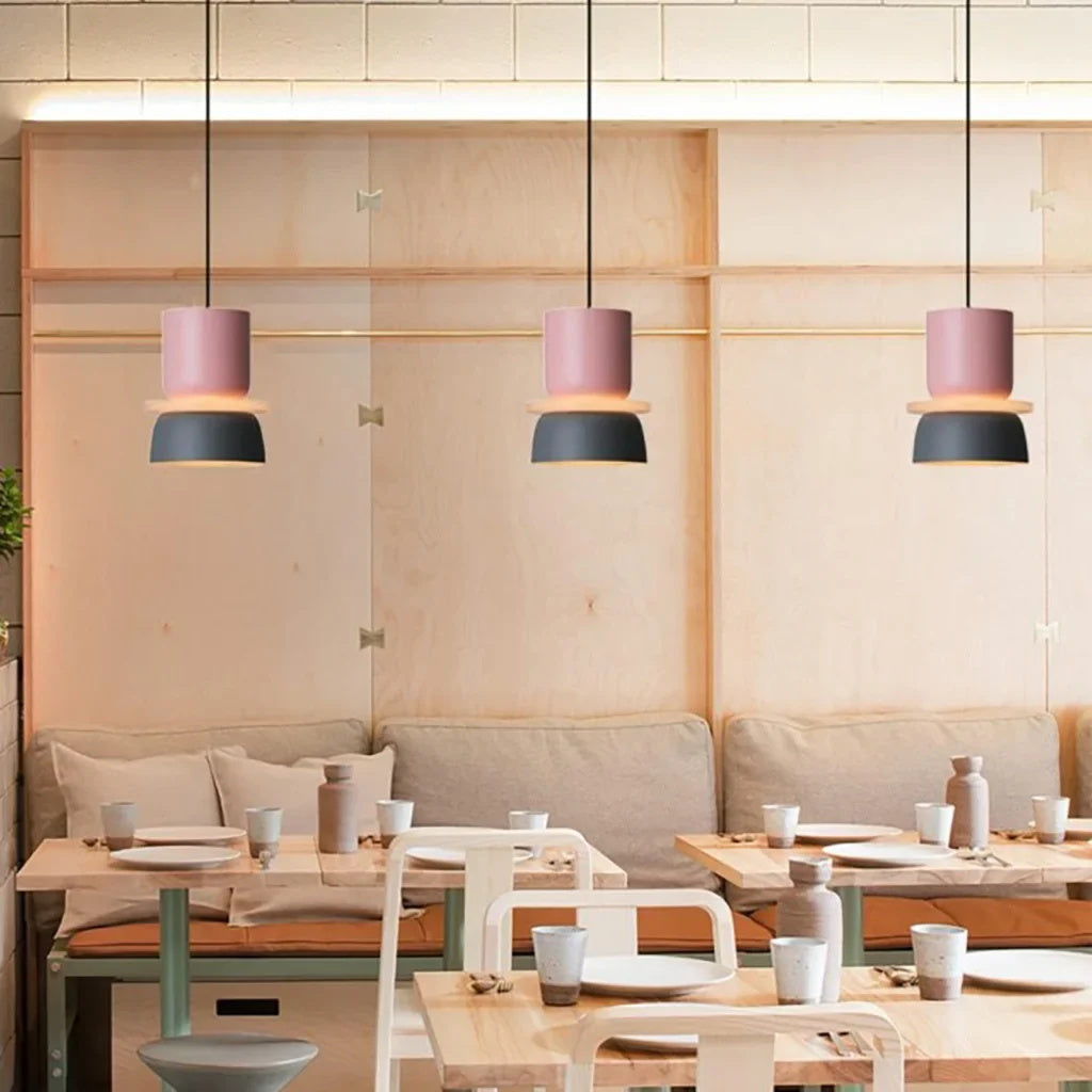 Nordic Macaron Double-Bowl Acrylic Pendant Light