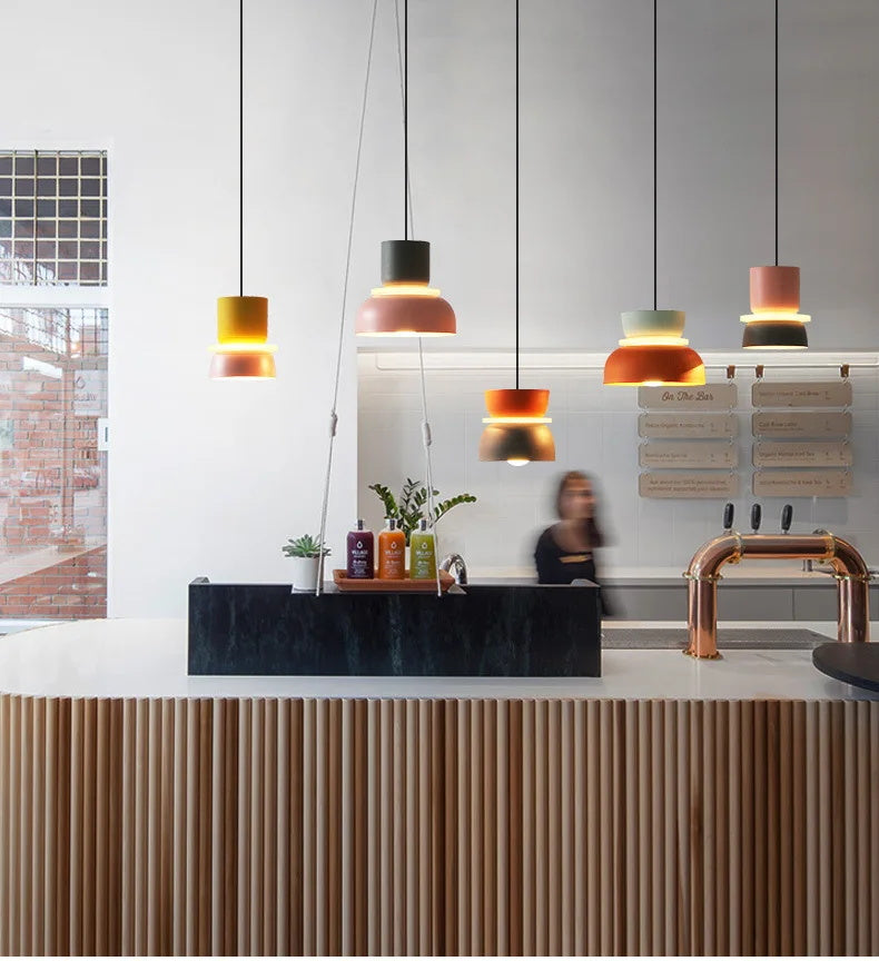 Nordic Macaron Double-Bowl Acrylic Pendant Light