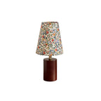 Wildflower Drum Shade Walnut Wood Table Lamp