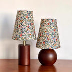 Wildflower Drum Shade Walnut Wood Table Lamp