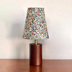 Wildflower Drum Shade Walnut Wood Table Lamp