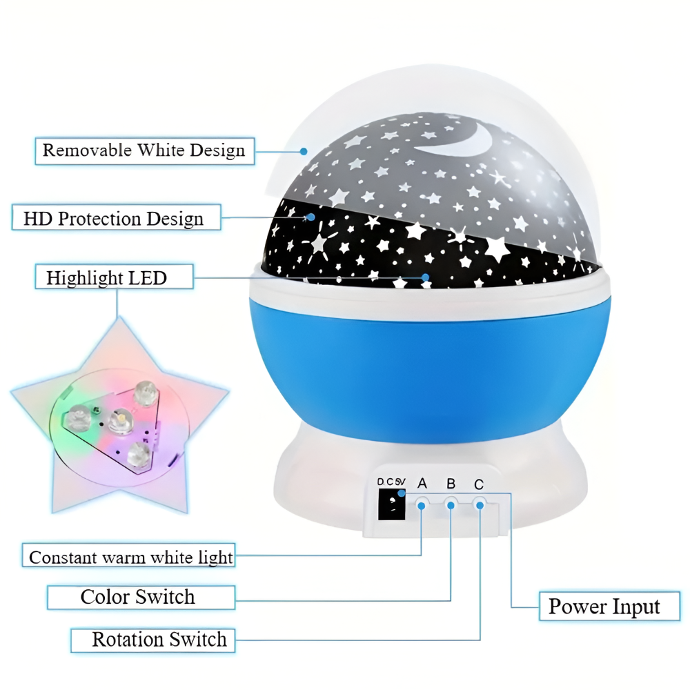 Vitala - Star Projector Night Lamp with Rotatable Sky Design