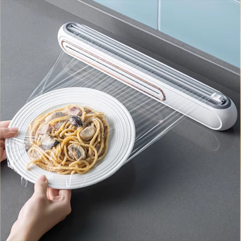 Kitchen Wrap Dispenser, Wall Mounted, Magnetic, Built in Cutter
