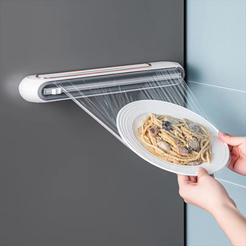 Kitchen Wrap Dispenser, Wall Mounted, Magnetic, Built in Cutter