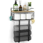 MaisonRustique: Towel Holder Bathroom – Stylish Wooden Shelf in French Country Style, Decorative & Space-Saving for Bathroom Organization