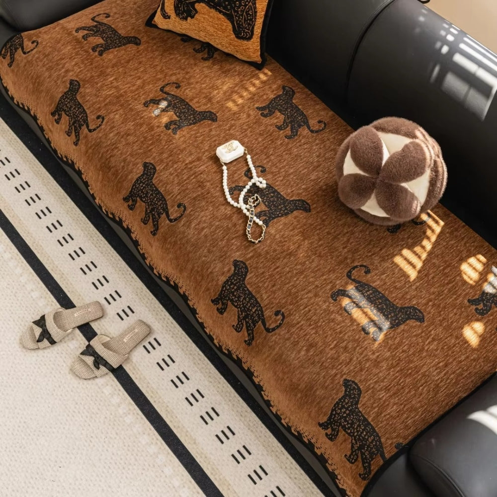 MajestyWave: Microfiber Sofa Cover with Decorative Wave Pattern & Non-Slip Comfort – for Sofa & Living Area