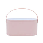 Makeup Storage Box with LED Light Mirror Portable Cosmetic Organizer