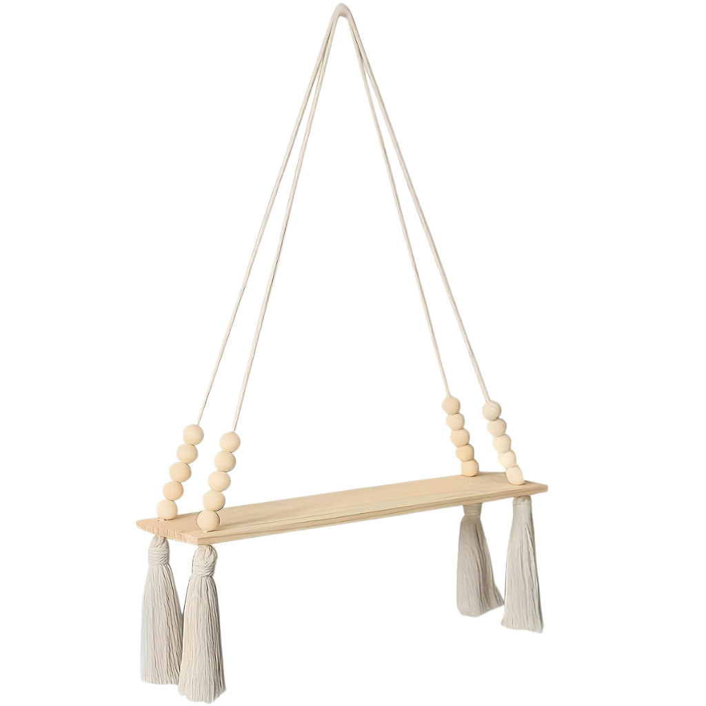 MakrameeStil: Wooden Wall Shelf – Floating, Decorative & Versatile for Kitchen, Bathroom & Living Spaces
