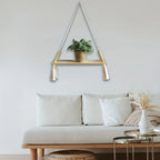 MakrameeStil: Wooden Wall Shelf – Floating, Decorative & Versatile for Kitchen, Bathroom & Living Spaces