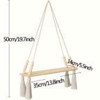 MakrameeStil: Wooden Wall Shelf – Floating, Decorative & Versatile for Kitchen, Bathroom & Living Spaces
