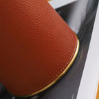 Leather-Wrapped Base Fluted Shade Table Lamp