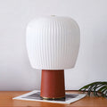 Leather-Wrapped Base Fluted Shade Table Lamp