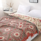 Mandala Loom: Reversible Cotton Blanket with Retro Mandala Design & Breathable Structure – for Sofa & Bedroom