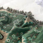 Mandala Loom: Reversible Cotton Blanket with Retro Mandala Design & Breathable Structure – for Sofa & Bedroom