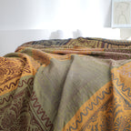 MandalaGlück: Cotton Blankets in Boho Style with Colorful Mandala Pattern & Fringe Detail – for Sofa & Bedroom