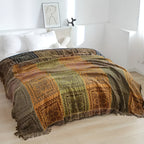 MandalaGlück: Cotton Blankets in Boho Style with Colorful Mandala Pattern & Fringe Detail – for Sofa & Bedroom