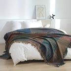 MandalaGlück: Cotton Blankets in Boho Style with Colorful Mandala Pattern & Fringe Detail – for Sofa & Bedroom